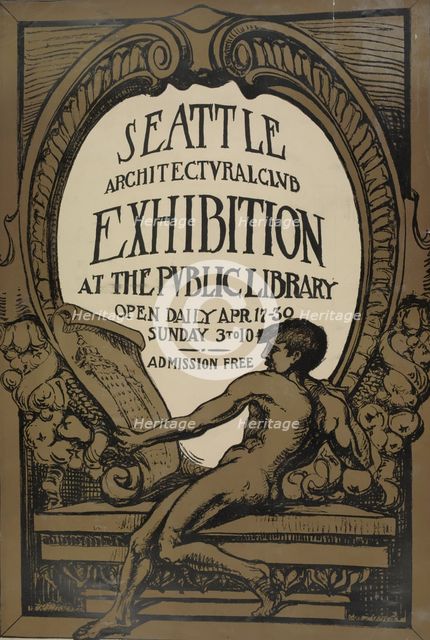 Seattle architectural club exhibition at the public library, c1887 - 1922. Creator: Unknown.