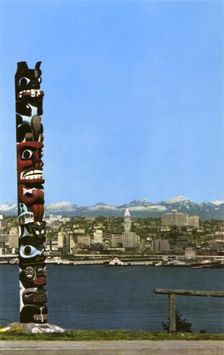 Seattle skyline, Washington, USA, 1954