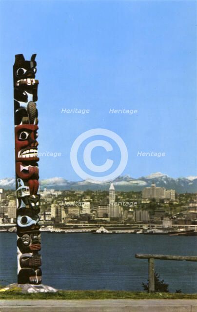 Seattle skyline, Washington, USA, 1954. Artist: Unknown