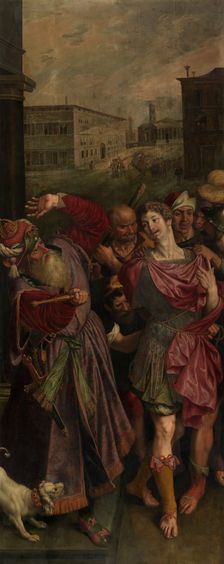 Sebastian of Rome Being Captured by Diocletian, c1575. Creator: Ambrosius Francken I