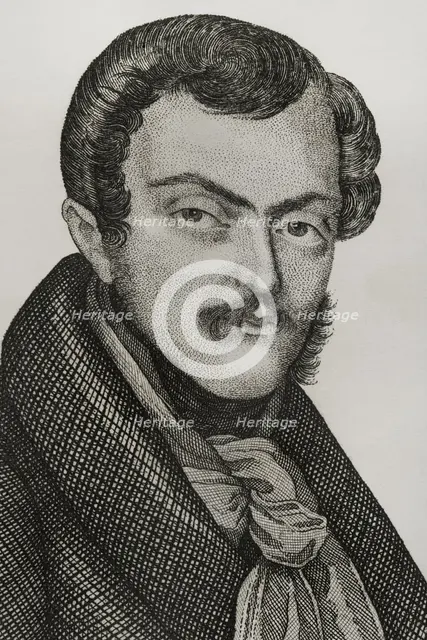 Sebastian Gabriel of Bourbon and Braganza, (1811-1875), Infante of Portugal and Spain...1842.  Creator: Pedro Celestino Mare.