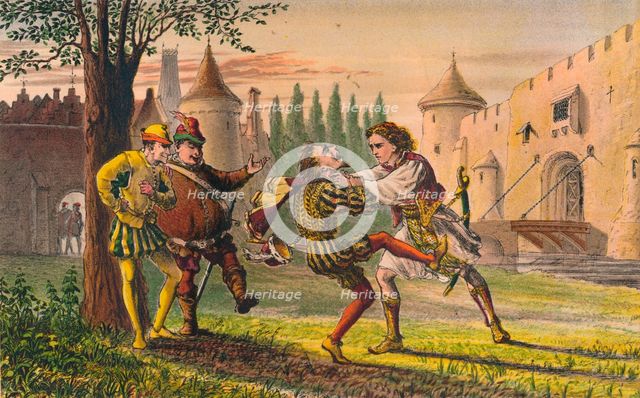 'Sebastian: Why! There's for thee! And there! And there!', c1875. Artist: Robert Charles Dudley.