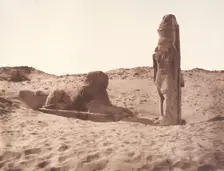 Séboûah, Temple, Colosse et Sphinx de la Partie Gauche de l'Avenue, 1851-52. Creator: Félix Teynard