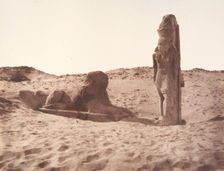 Séboûah, Temple, Colosse et Sphinx de la Partie Gauche de l'Avenue, 1851-52. Creator: Félix Teynard