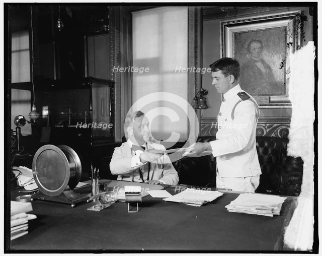 Sec. Daniels and Aide, between 1910 and 1920. Creator: Harris & Ewing.