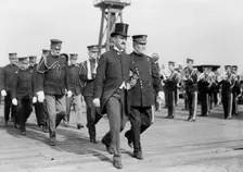 Sec'y Stimson & Gen. Grant, Lawn Party, Gov's Island, 1911. Creator: Bain News Service