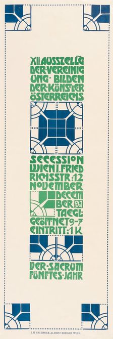 Secession. XII Exhibition of the Association of Visual Artists of Austria, 1901. Creator: Roller, Alfred (1864-1935)