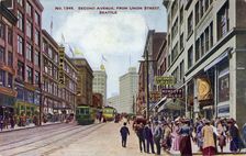 Second Avenue from Union Street, Seattle, Washington, USA, 1910