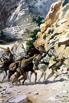 Second Balkan war, Greek troops cross the Struma river, (June 29- August 10, 1913). Creator: Scott, George (1873-1943)