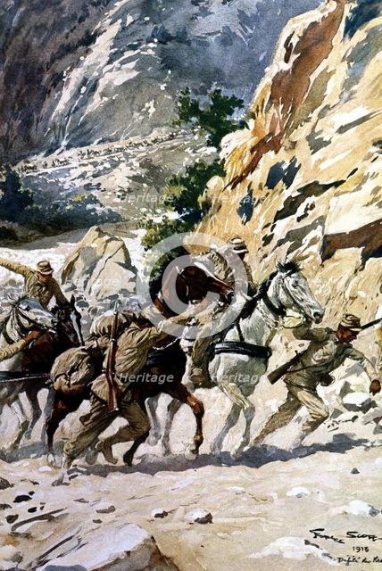 Second Balkan war, Greek troops cross the Struma river, (June 29- August 10, 1913). Creator: Scott, George (1873-1943).