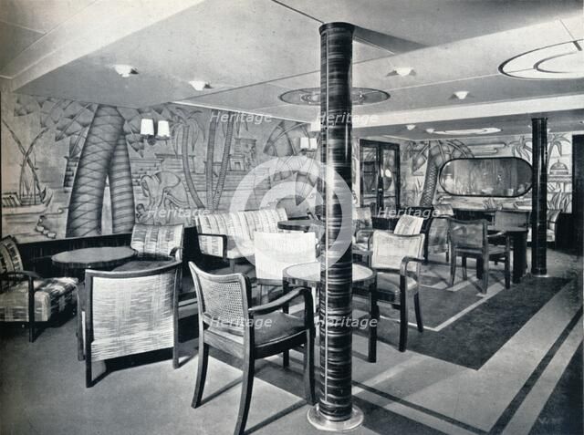 'Second Class Smoking Room on board Victoria', 1931. Artist: Unknown.