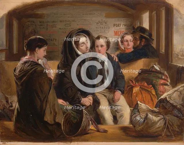 Second Class-The Parting. "Thus part we rich in sorrow, parting poor.", 1855. Creator: Abraham Solomon.