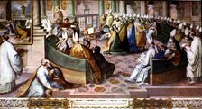 Second Council of Nicaea, held in 787 under Pope Adrian I and the reign of Constantine VI, fresco…