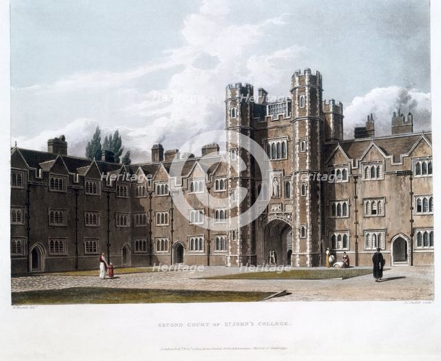 Second Court of St Johns College, Cambridge University, 1814. Creator: Joseph Constantine Stadler.