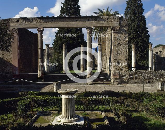 Second courtyard with garden, House of the Faun, Pompeii, Italy, 2nd century BC, (2002). Creator: LTL.