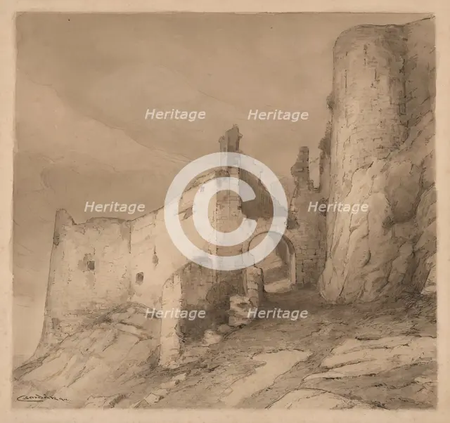 Second courtyard of Spis Castle, 1912. Creator: Ludovit Cordak.