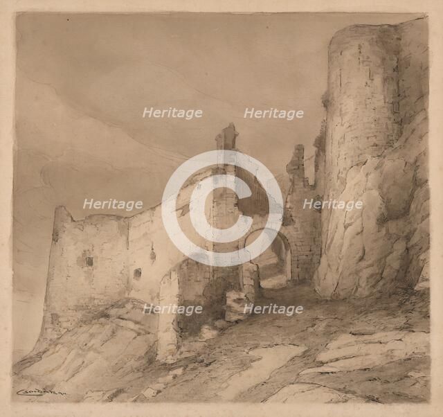 Second courtyard of Spis Castle, 1912. Creator: Ludovit Cordak.