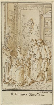 Second Day, Second Story: Rinaldo d'Asti and the Widow, c. 1757. Creator: Hubert Francois Gravelot