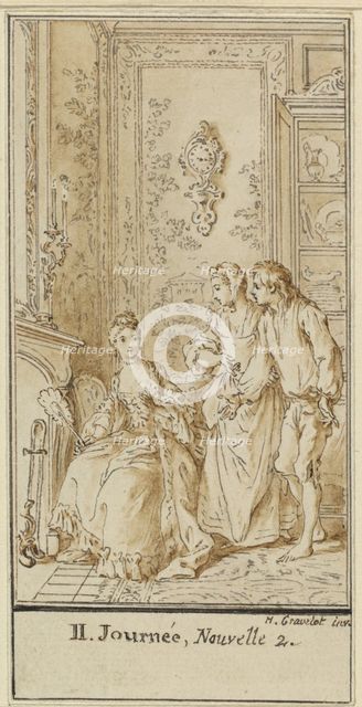 Second Day, Second Story: Rinaldo d'Asti and the Widow, c. 1757. Creator: Hubert Francois Gravelot.