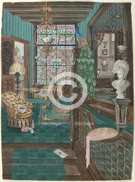 Second Floor Stair Landing and Hall, 1935/1942. Creator: Perkins Harnly.