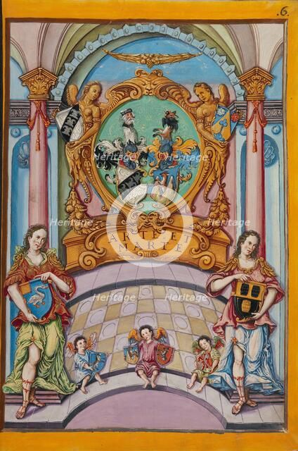 Second Frontispiece with the Derrer Coat of Arms; Genealogy of the Derrer Family, about 1626-1711. Creator: Unknown.