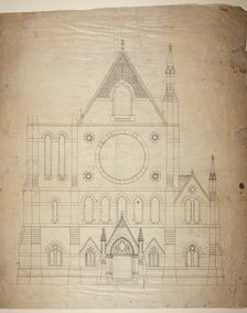 Second Presbyterian Church, Chicago, Illinois, East Elevation, 1874. Creator: Renwick & Sands