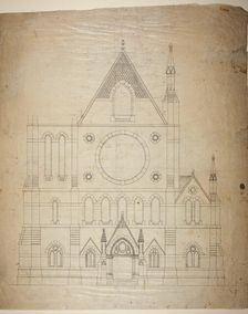 Second Presbyterian Church, Chicago, Illinois, East Elevation, 1874. Creator: Renwick & Sands