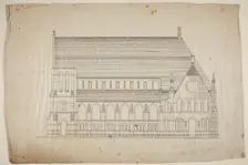 Second Presbyterian Church, Chicago, Illinois, North Elevation, 1874. Creator: Renwick & Sands