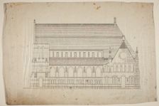 Second Presbyterian Church, Chicago, Illinois, North Elevation, 1874. Creator: Renwick & Sands