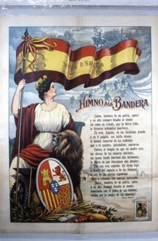 Second Republic (1931-1939), poster of the anthem to flag with letter of Synesius Delgado