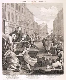Second Stage of Cruelty plate II from The Four Stages of Cruelty, 1751. Artist: Anon