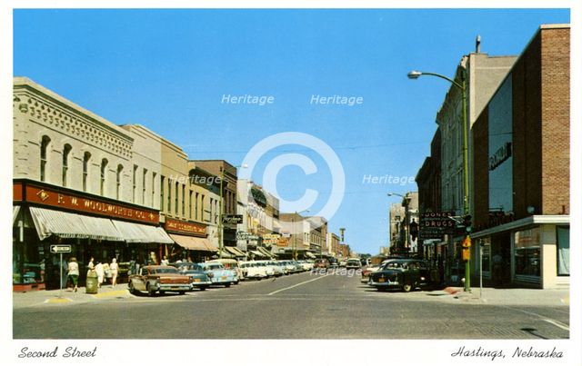 Second Street, Hastings, Nebraska, USA, 1959. Artist: Unknown