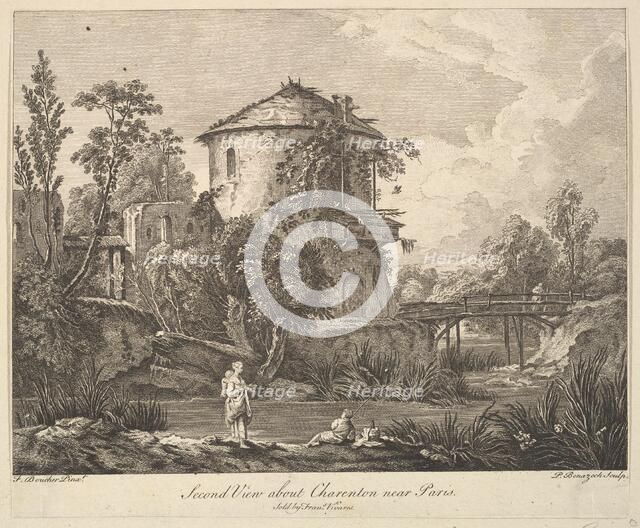 Second View of Charenton near Paris, mid to late 18th century. Creator: Peter Paul Benazech.