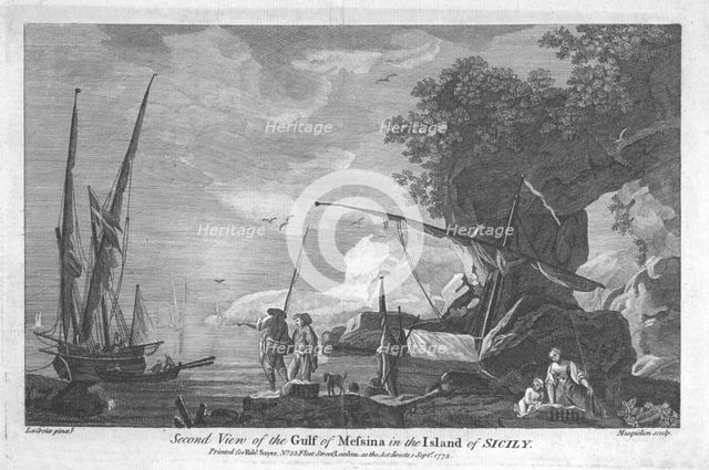 'Second View of the Gulf of Messina in the Island of Sicily.', c1780. Artist: Louis Joseph Masquelier.