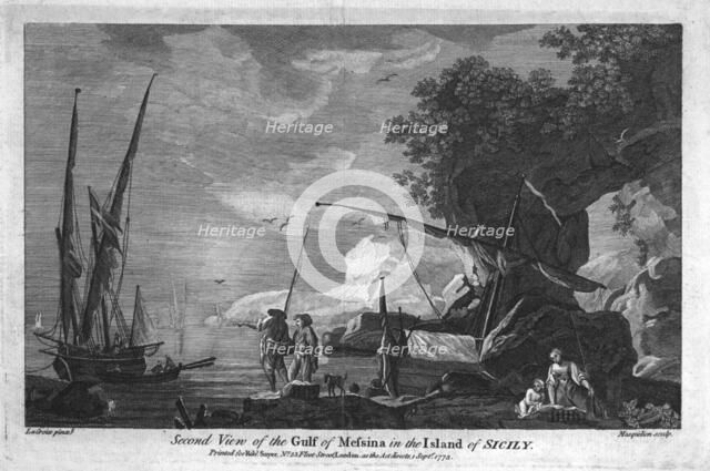 'Second View of the Gulf of Messina in the Island of Sicily.', c1780. Artist: Louis Joseph Masquelier.