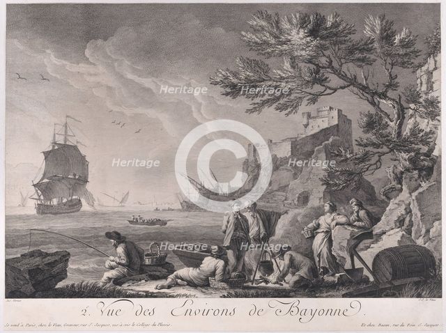 Second View of the Surroundings of Bayonne, ca. 1750-85. Creator: Jean Jacques Le Veau.