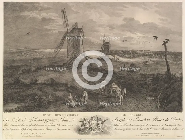 Second View of the Surroundings of Bruges (IIe. Vue des environs de Bruges). Creator: Jacques Philippe Le Bas.