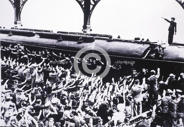Second World War, the Blue Division marches to Germany to fight on the Russian front, July 13, 1941.