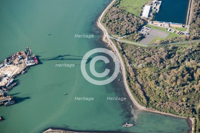 Second World War D Day landing craft slipways at Horsea Island, Portsmouth, Hampshire, 2020. Creator: Damian Grady.