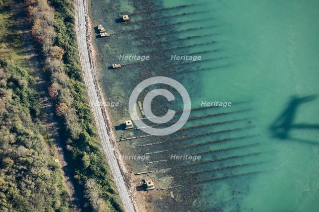 Second World War D Day landing craft slipways at Horsea Island, Portsmouth, Hampshire, 2020. Creator: Damian Grady.