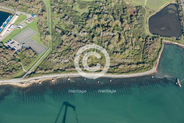 Second World War D Day landing craft slipways at Horsea Island, Portsmouth, Hampshire, 2020. Creator: Damian Grady.