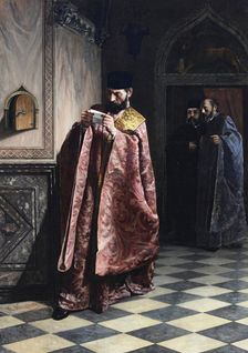 Secret denunciation in the Republic of Venice, c1887. Creator: Ricardo Navarrete y Fos