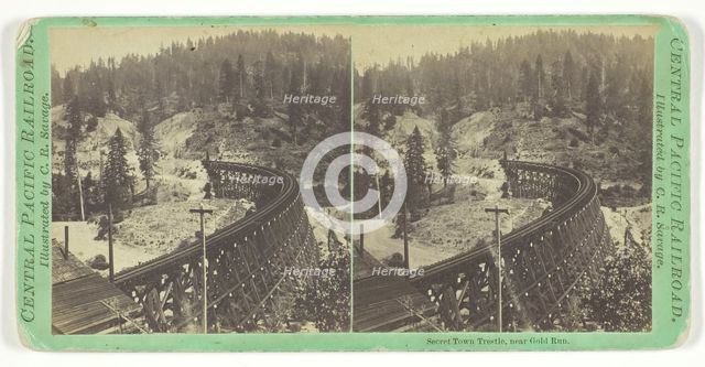 Secret Town Trestle, near Gold Run, 1859/62. Creator: Charles Roscoe Savage.