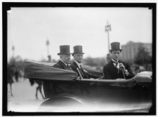 Secretary of State Robert Lansing, left, in automobile, between 1916 and 1918. Creator: Harris & Ewing