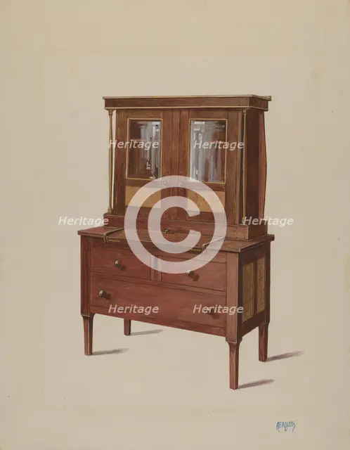 Secretary Bookcase, c. 1936. Creator: Rex F Bush.