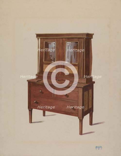 Secretary Bookcase, c. 1936. Creator: Rex F Bush.