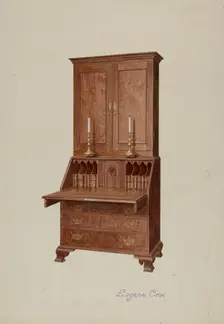 Secretary-desk Cabinet Top, c. 1937. Creator: Eugene Croe