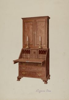 Secretary-desk Cabinet Top, c. 1937. Creator: Eugene Croe