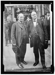 Secretary William Jennings Bryan with his double, between 1913 and 1917. Creator: Harris & Ewing