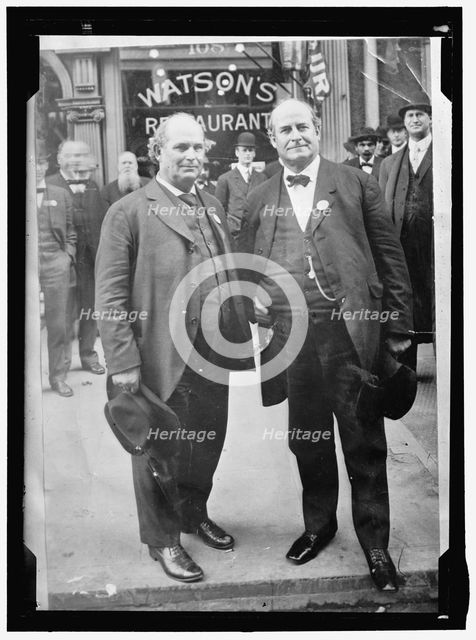 Secretary William Jennings Bryan with his double, between 1913 and 1917. Creator: Harris & Ewing.
